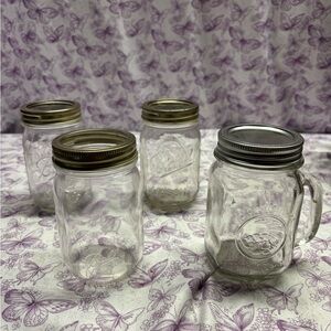 Ball Clear Glass Mason Jars with Silver and Gold Lids